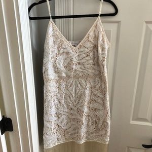 Endless Rose Strappy White Sequins Dress Size L